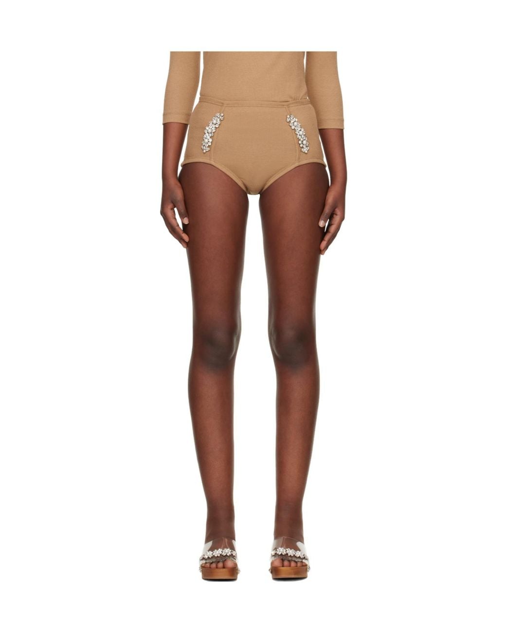 Simone Rocha Brown Sculpt Briefs