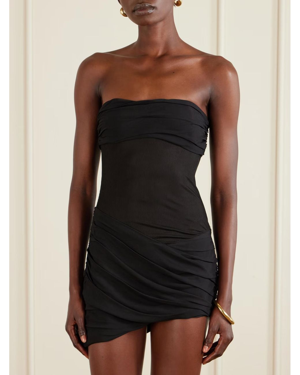 Christopher Esber Black Christo Ribbed Knit Mini Dress