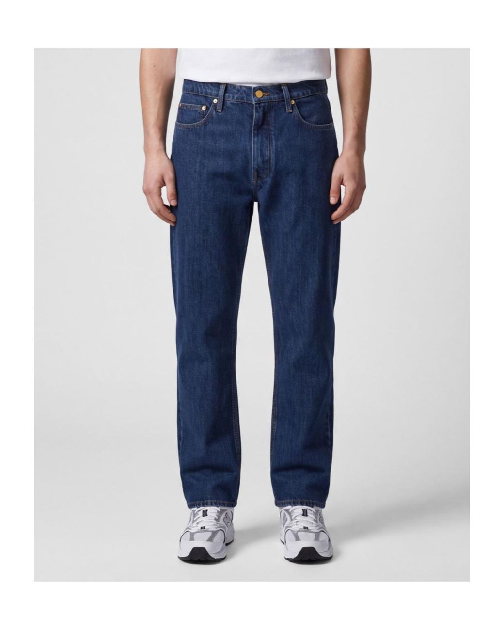Jil Sander Blue Denim Treated Straight-Leg Jeans for men