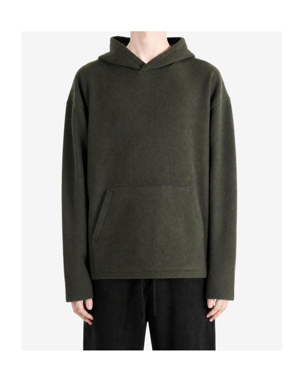 Rier Green Drop-Shoulder Long-Sleeved Hoodie for men