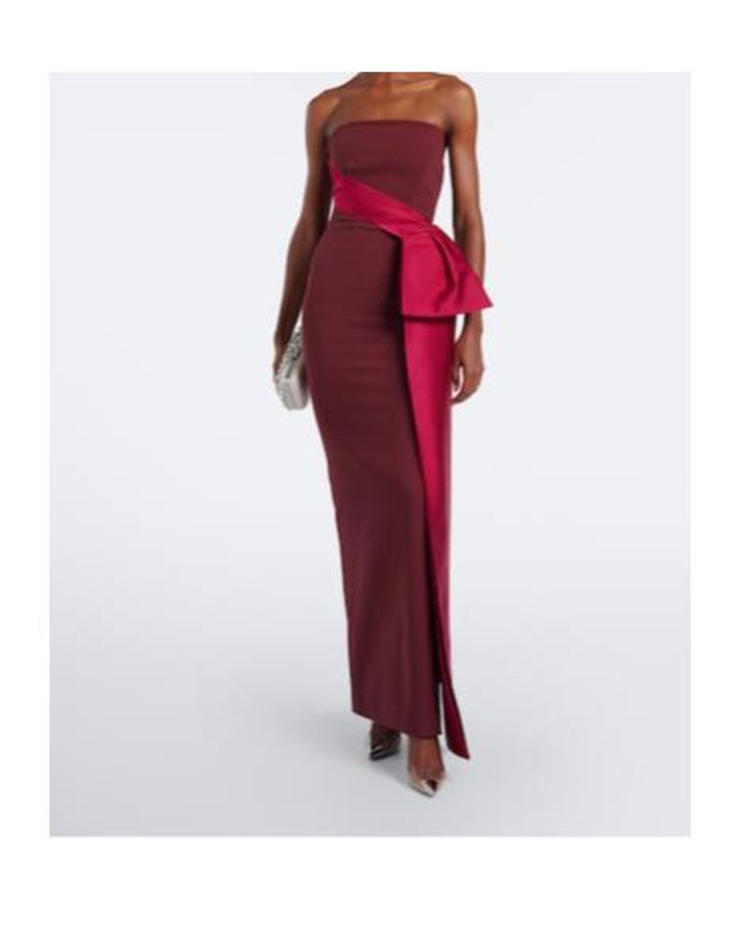 Roland Mouret Red Draped Crêpe Bustier Gown