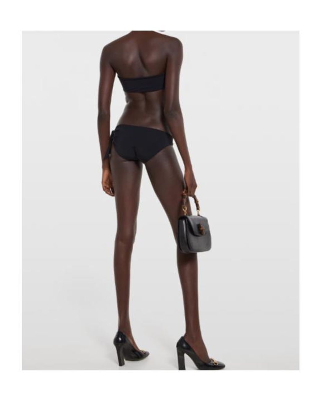 Gucci Black Sparkling Jersey Bikini With Embroidery