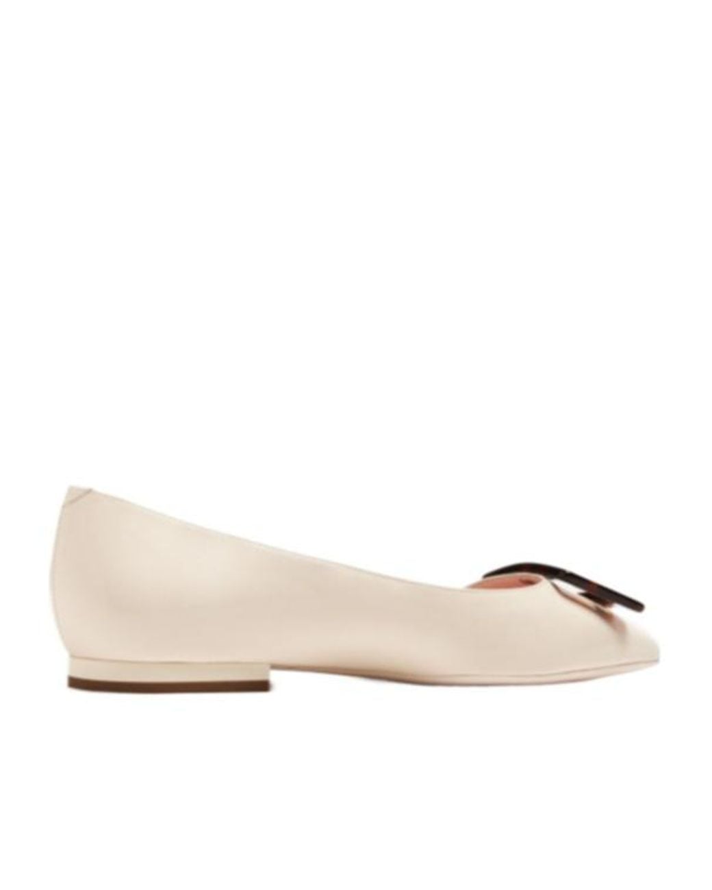 Roger Vivier Natural Gommettine Pointed-Toe Ballet Flats