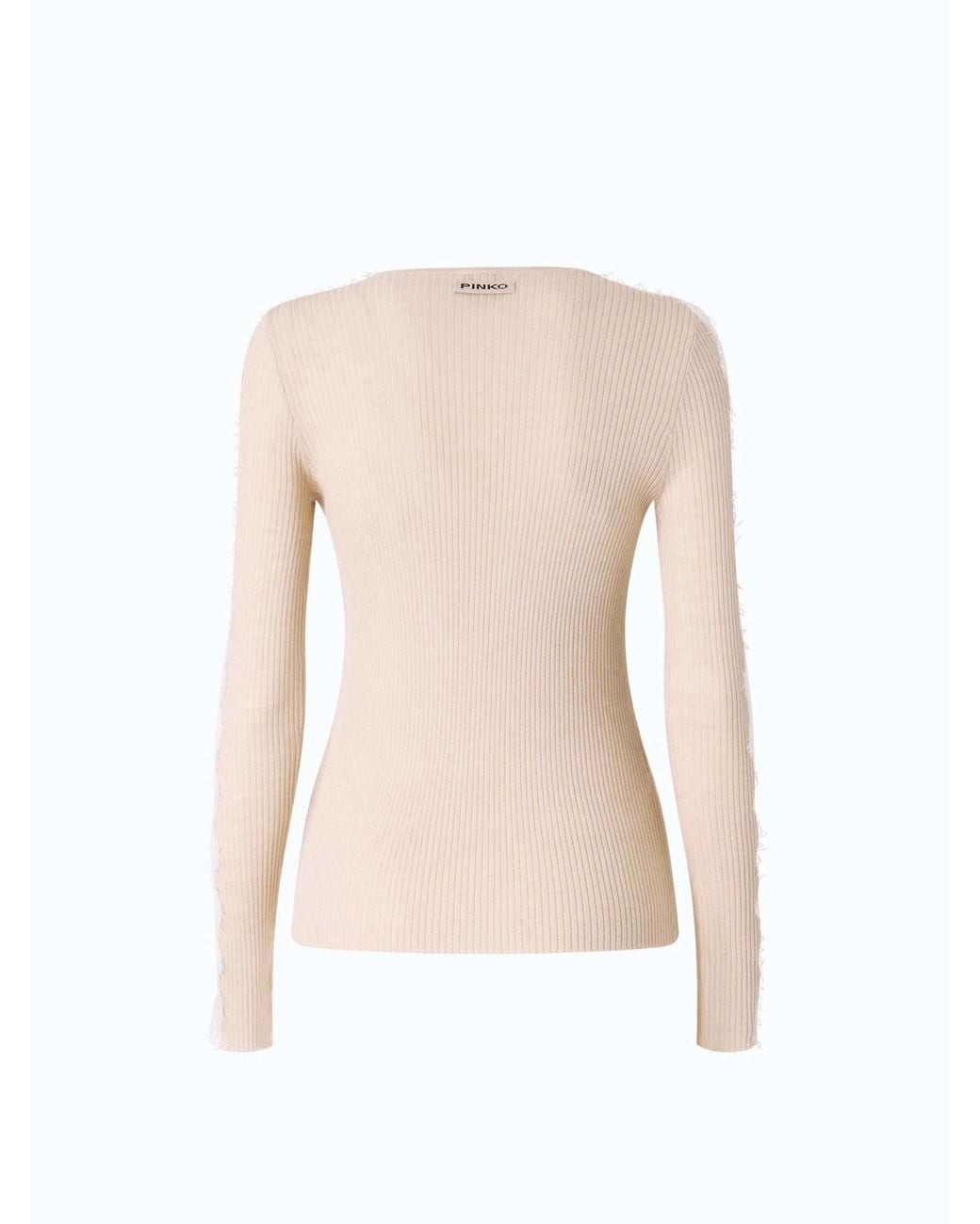 Pinko Pink Ribbed Sweater With Lace