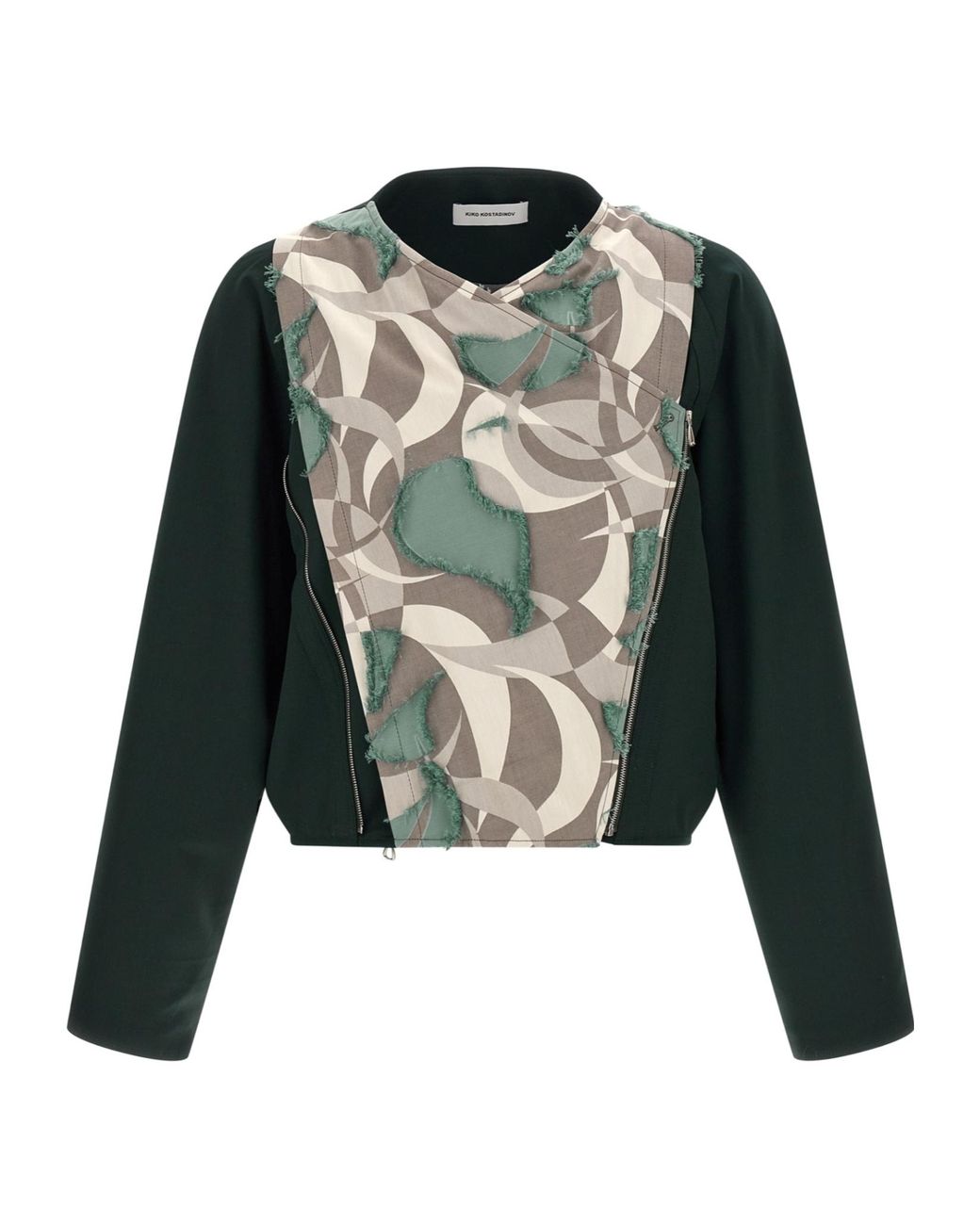 Kiko Kostadinov Green Csomor Patchwork Blouson Jacket for men