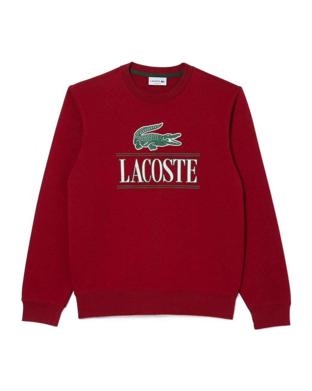 Lacoste Red Minimal Printed Sweatshirt