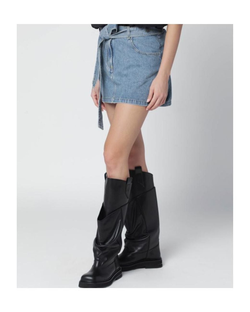 The Attico Blue Logo Stitch Mini Skirt