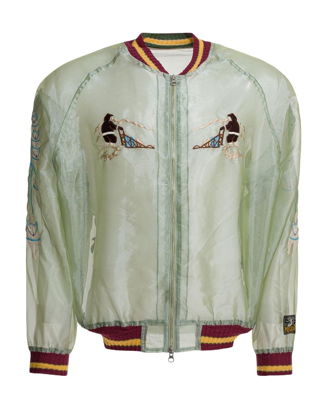 Kapital Green Sheer Pearl Mosquito Guard Pilot Jacket for men