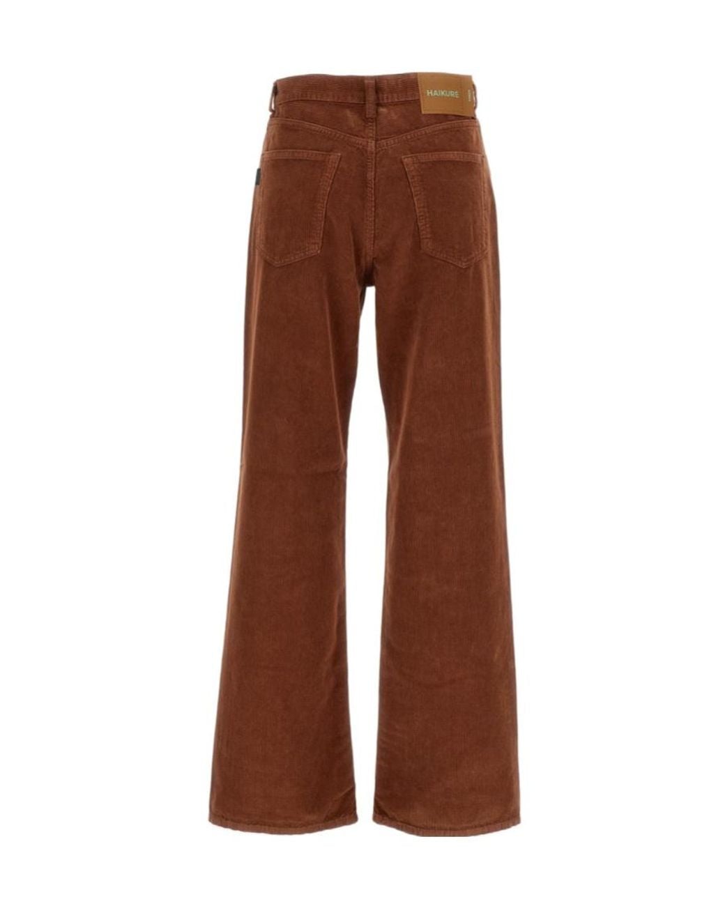 Haikure Brown Korea Velvet Pier Condury Trousers