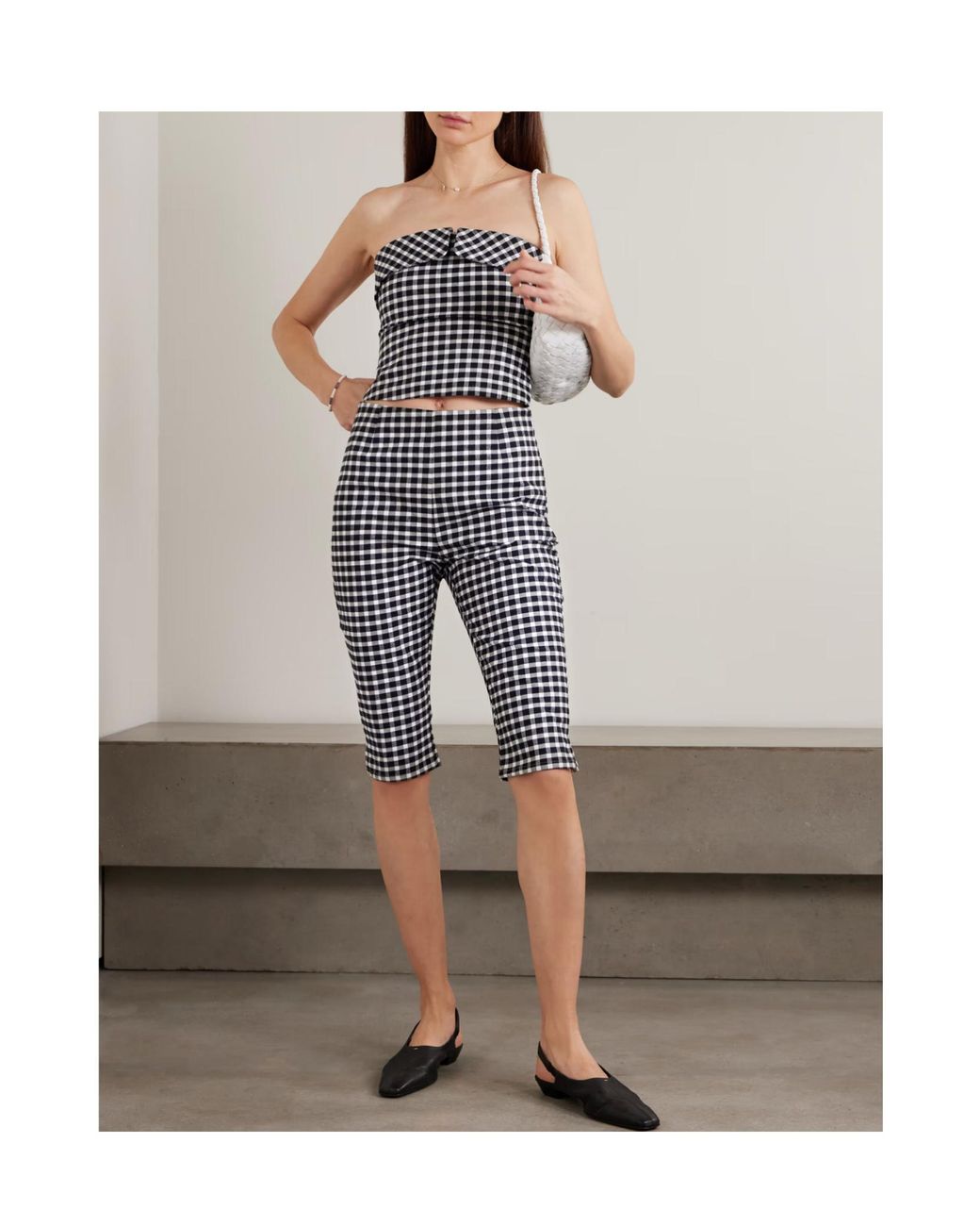Posse Blue Chiara Plaid Cropped Pants