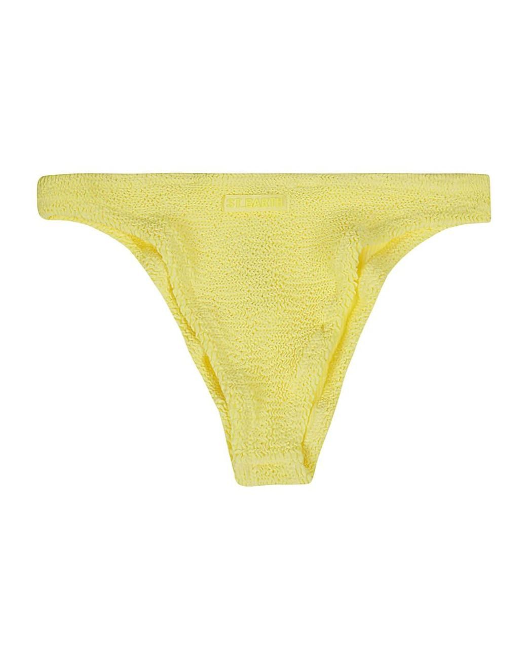 Mc2 Saint Barth Yellow Naomi Logo Patch Bikini Bottoms