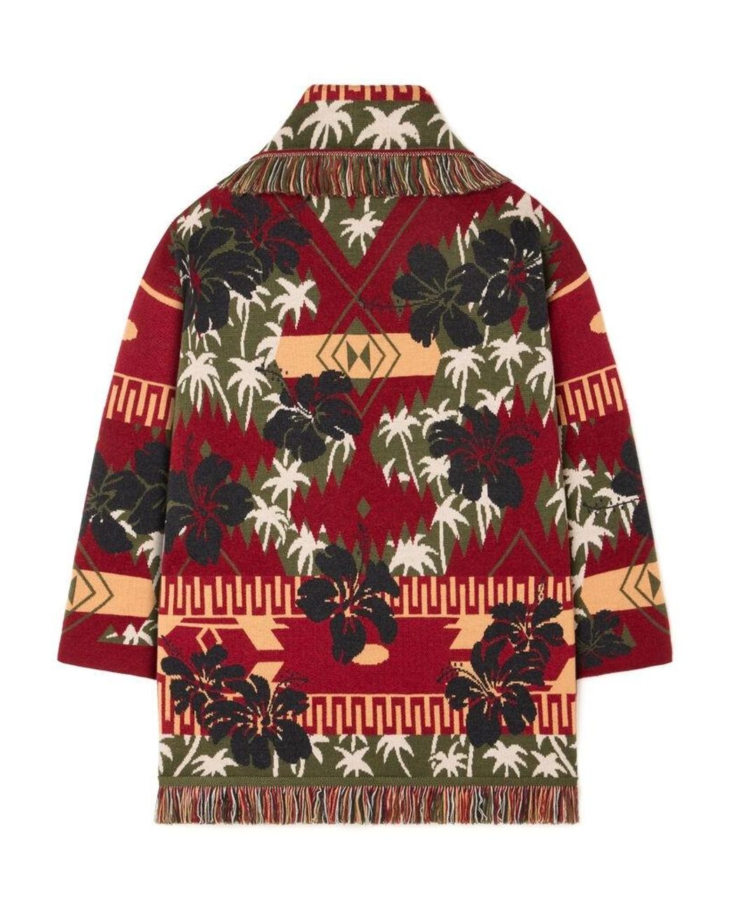 Alanui Red Hibiscus Bloom Cardigan
