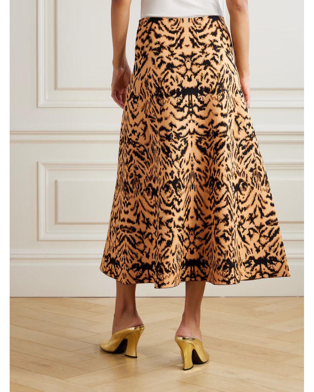 Ulla Johnson Natural Lani Jacquard-Knit Midi Skirt