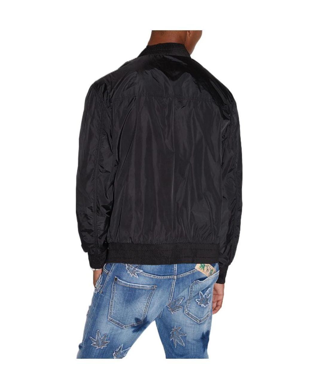 DSquared² Blue Logo-Printed Zipped Jacket for men