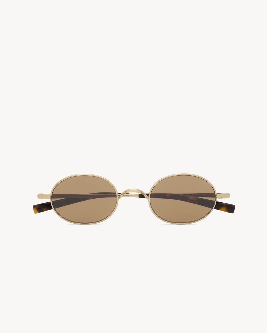 Saint Laurent White Eyewear Oval Frame Sunglasses for men