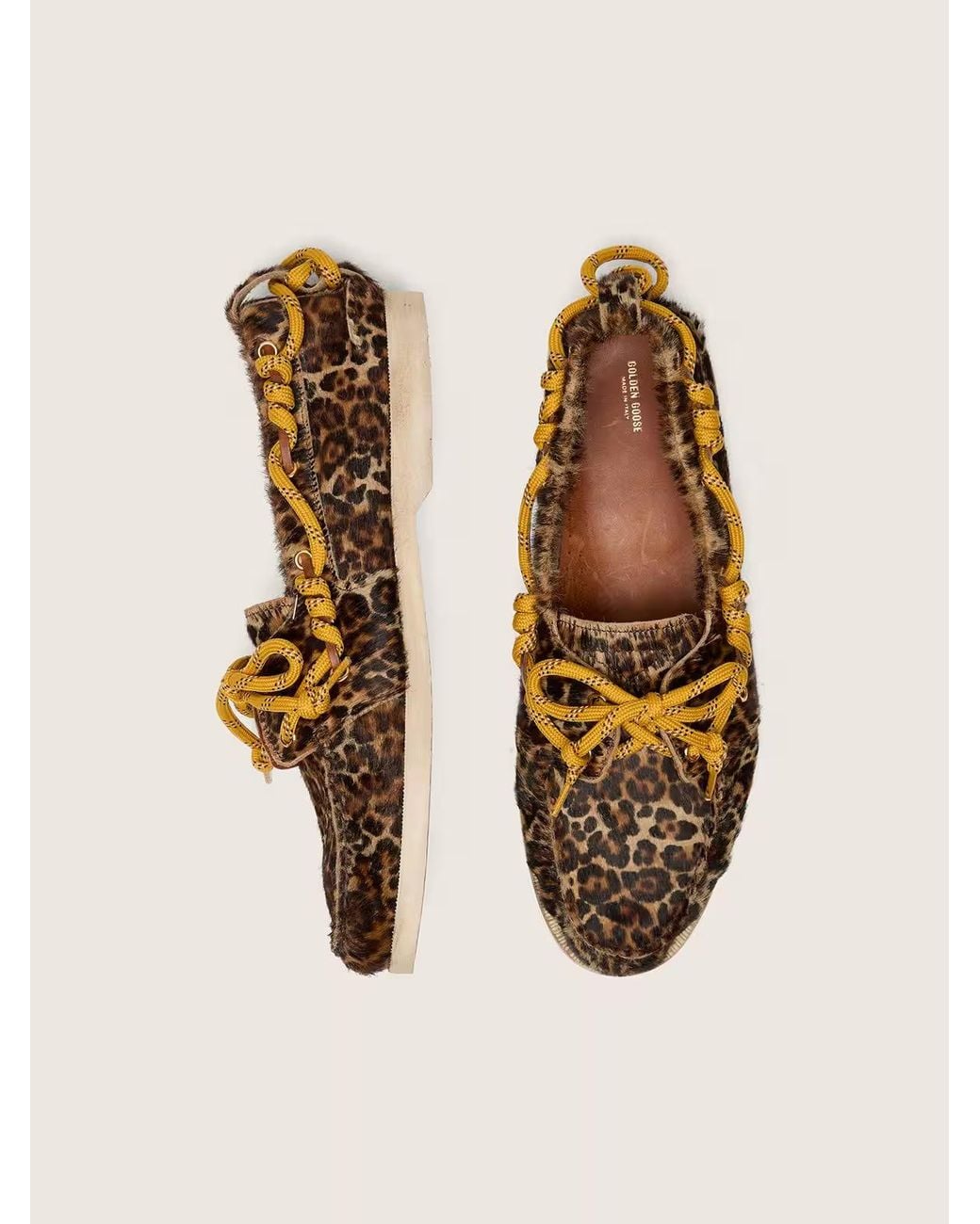 Golden Goose Deluxe Brand Brown Leopard Printed Cruise Loafers