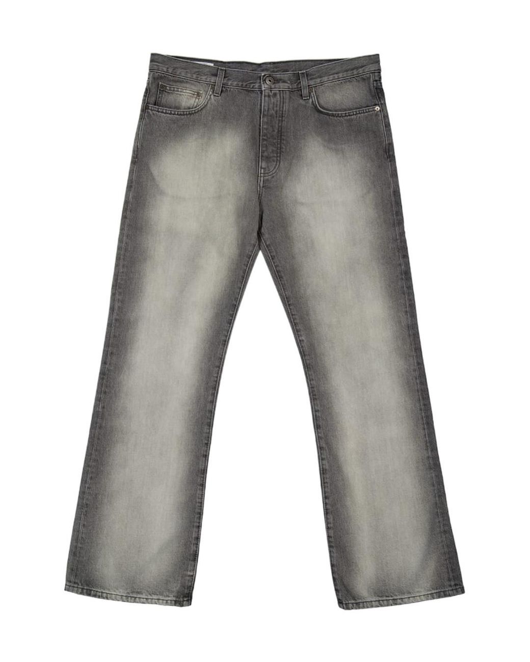 Off-White c/o Virgil Abloh Gray Diagonal Embroidery Slim Relaxed Jeans for men