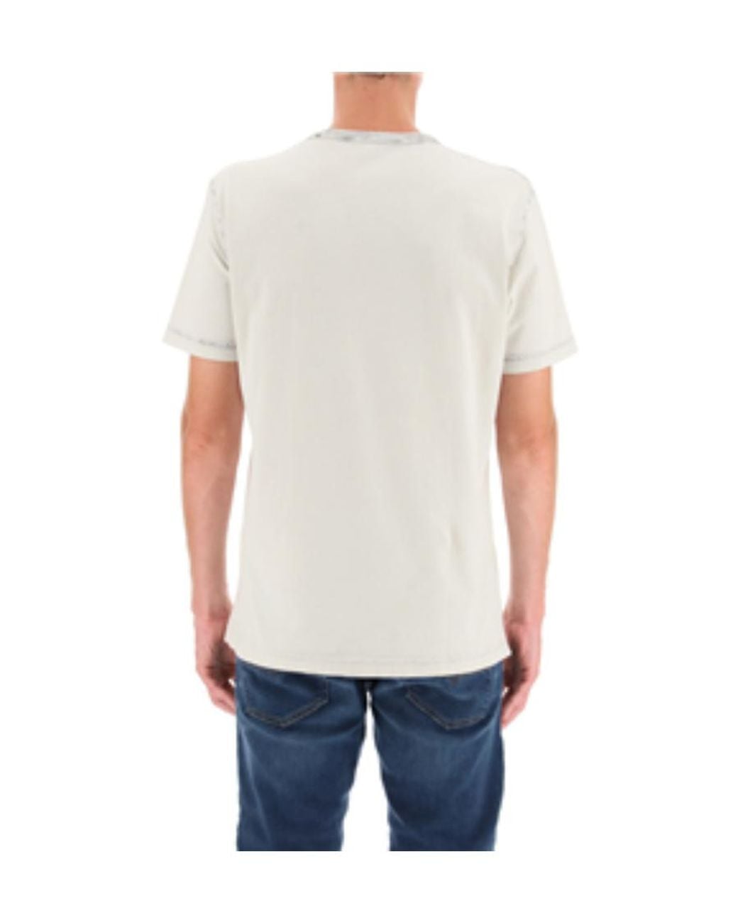 DIESEL White Logo-Print Cotton T-Shirt for men