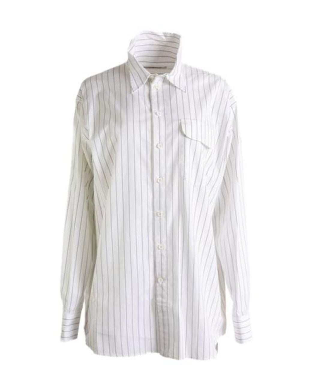 Phoebe Philo White Pinstripe Long-Sleeve Shirt