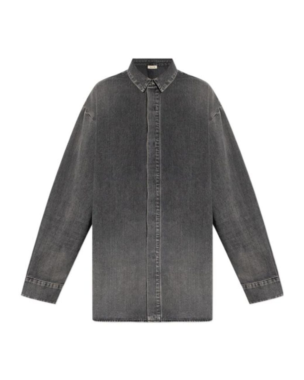 Fear Of God Gray Vented Denim Shirt