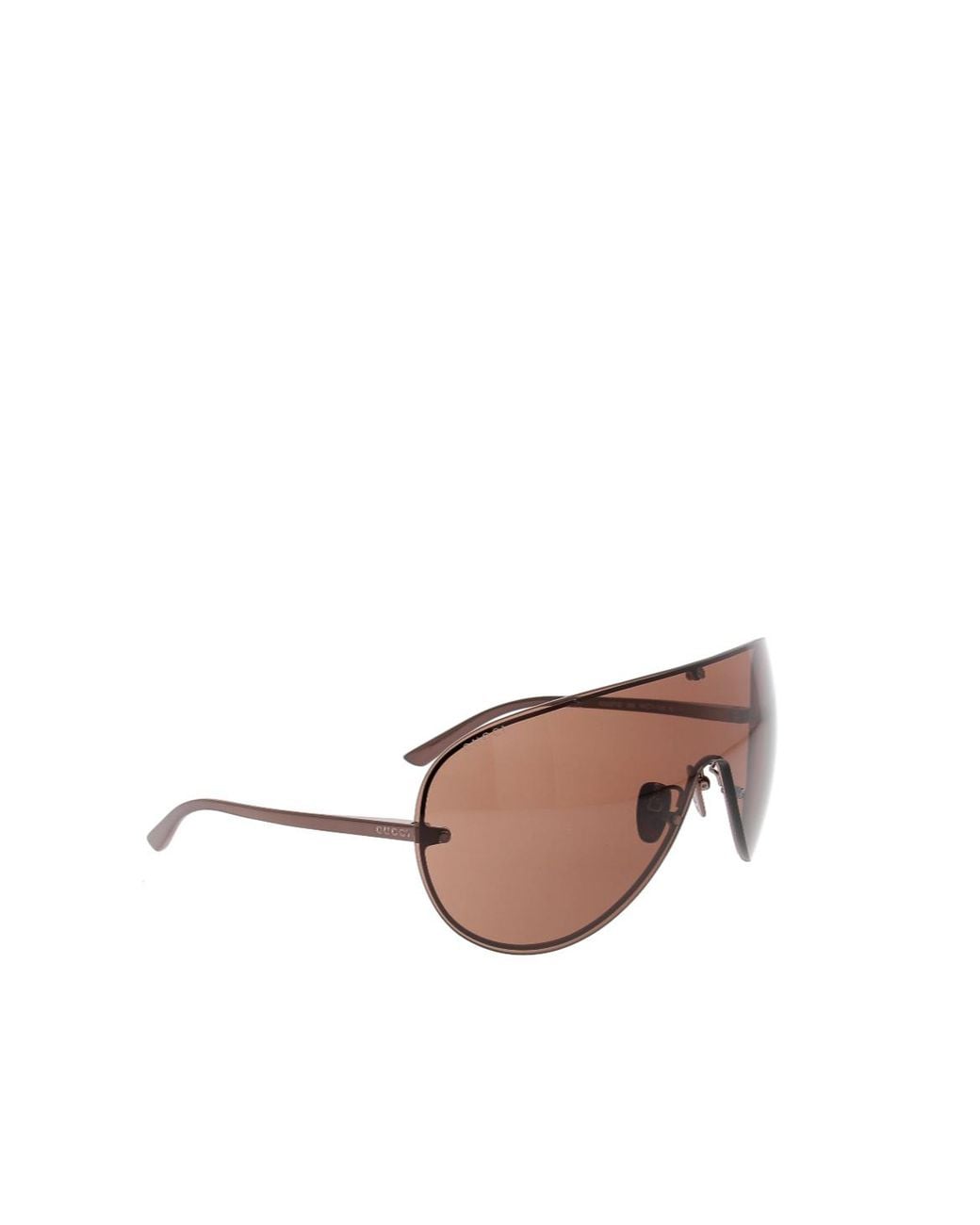 Gucci Brown Rimless Shield Sunglasses