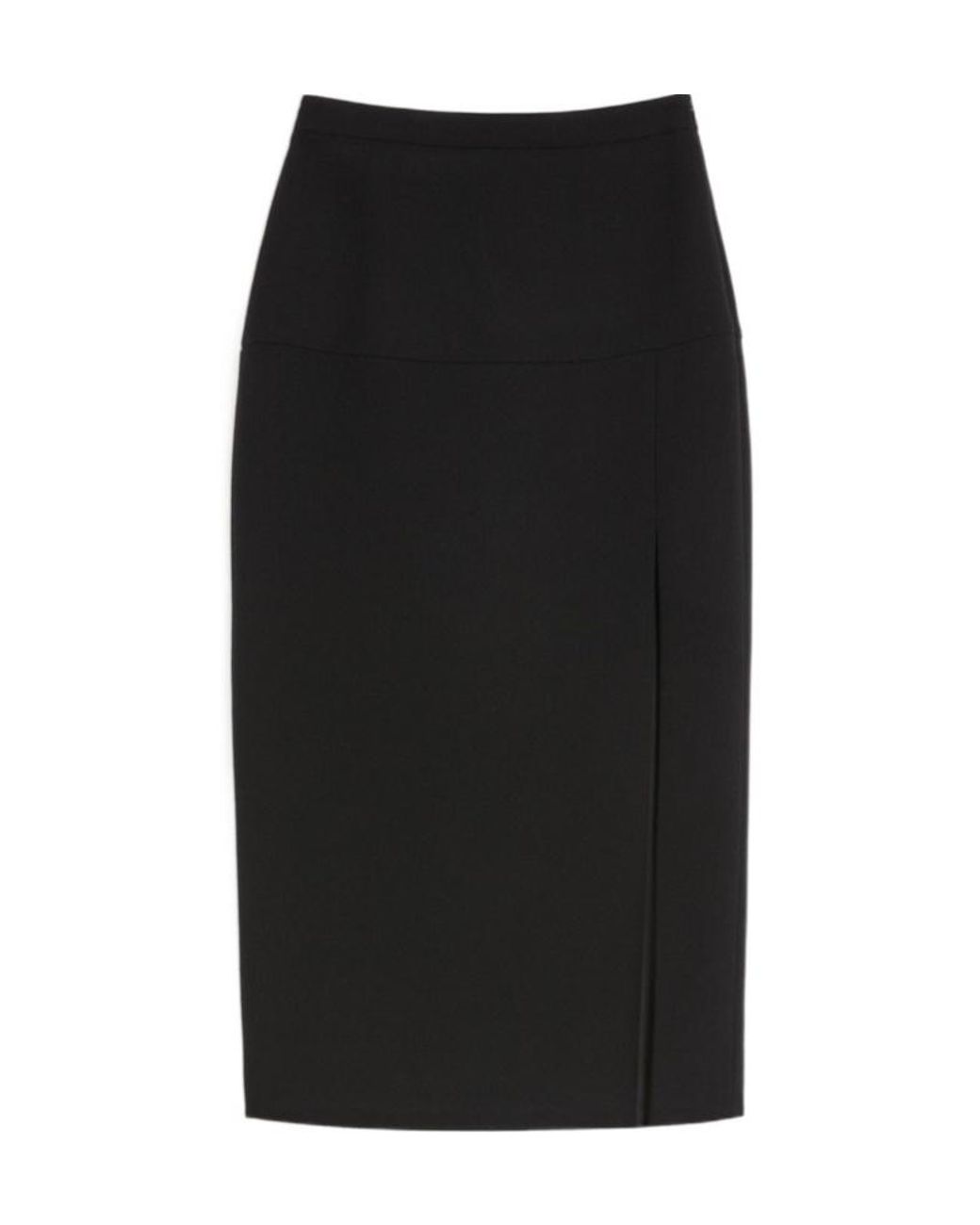 Valentino Black Side Slit Midi Skirt