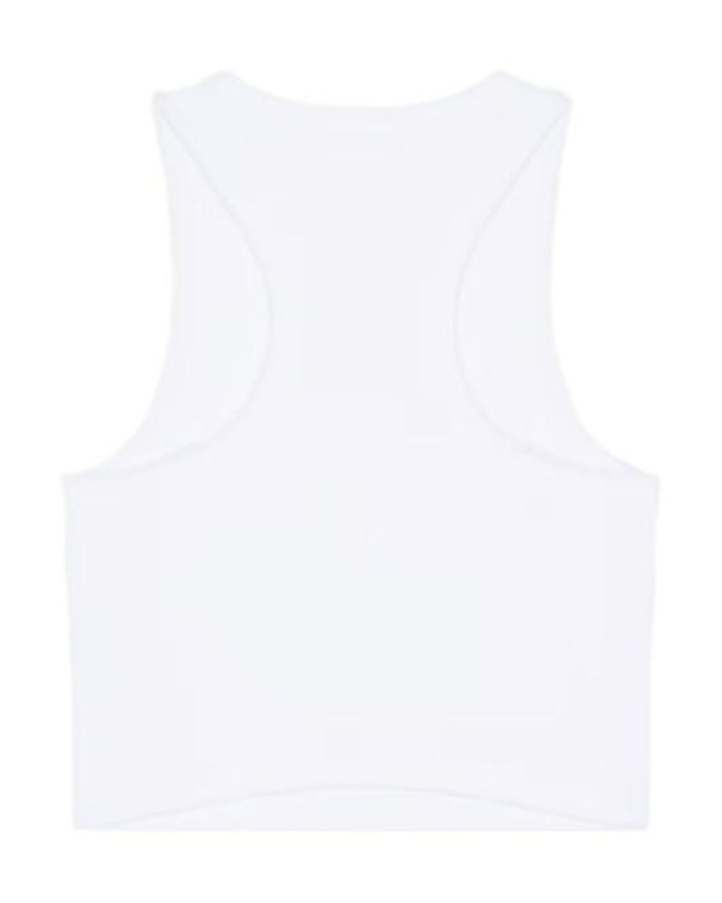 Givenchy White Paris Logo Printed Cropped Tank Top