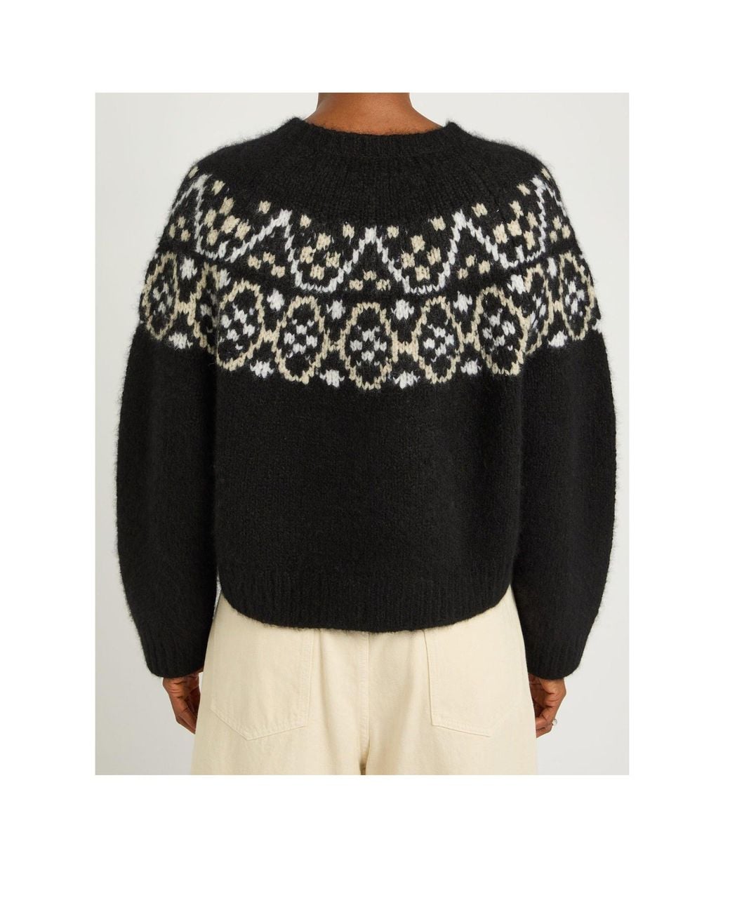 Nili Lotan Black Fair Isle Pattern Sweater