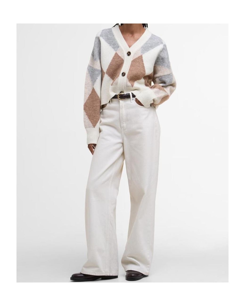 Barbour White Silvia Cardigan