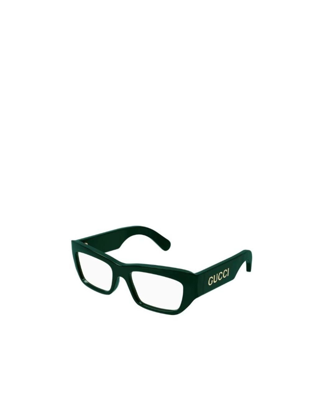 Gucci Green Eyewear Cat-Eye Frame Glasses for men