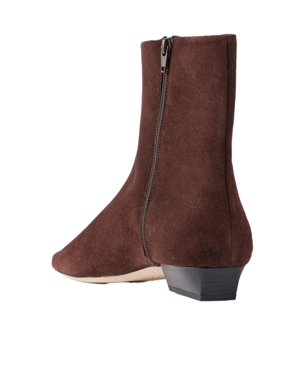 Staud Brown Solid Color Suede Ankle Boots