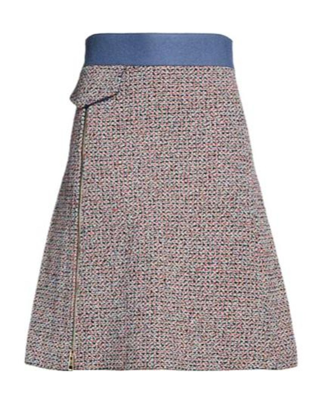 Chloé Gray Multi-Color Tweed A-Line Skirt