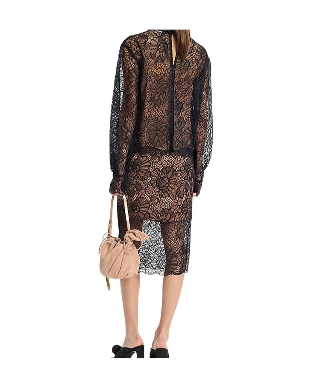 ROTATE BIRGER CHRISTENSEN Gray Lace Shirt