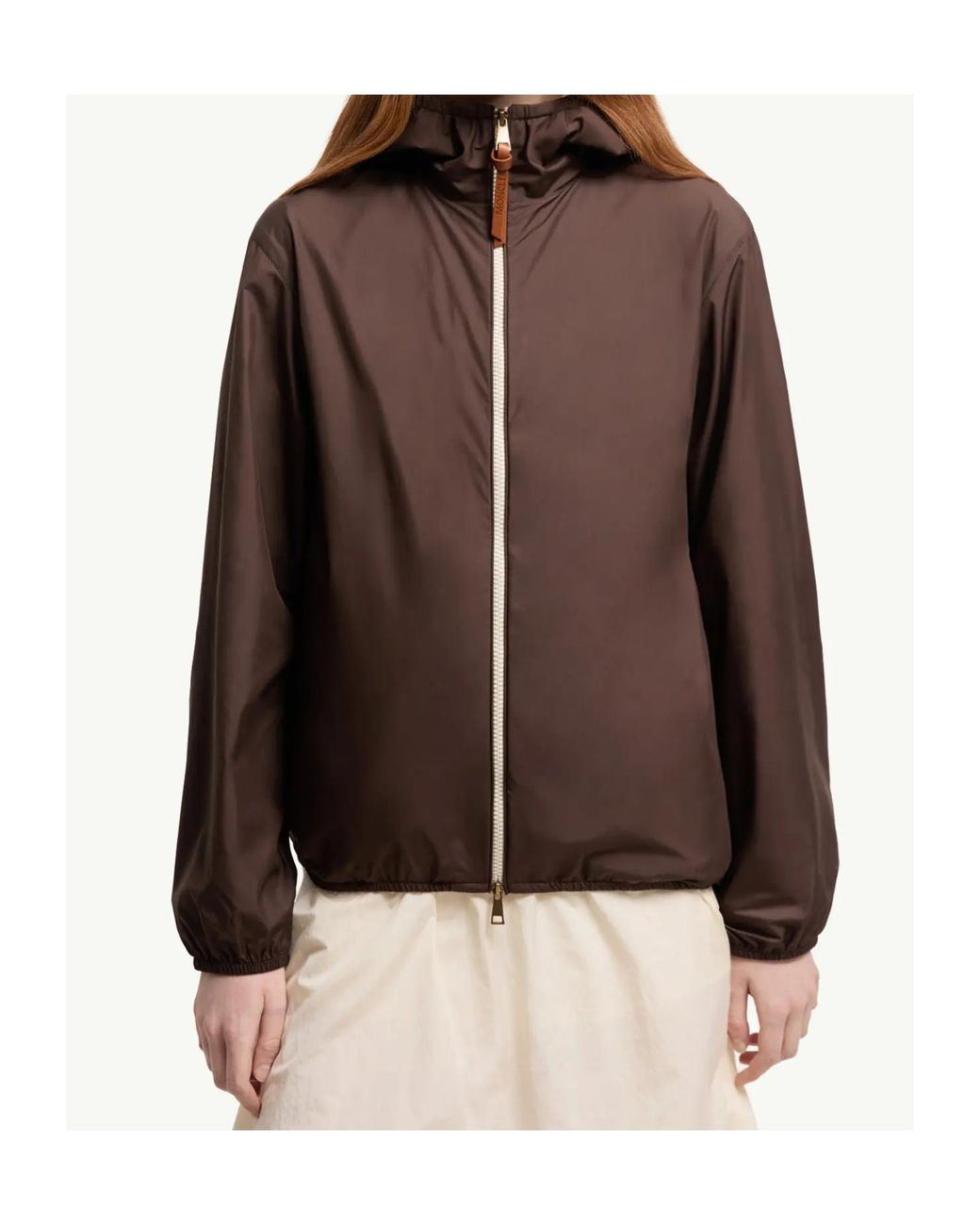 Moncler Brown Zip-Up Hooded Jacket