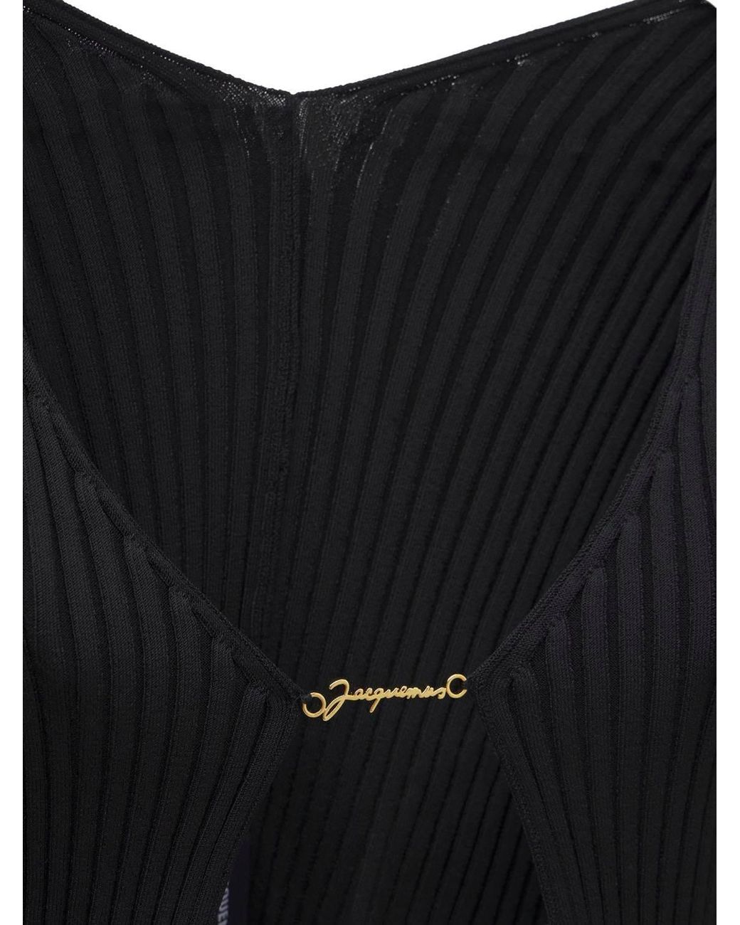Jacquemus Black Logo Plaque Long-Sleeved Cardigan