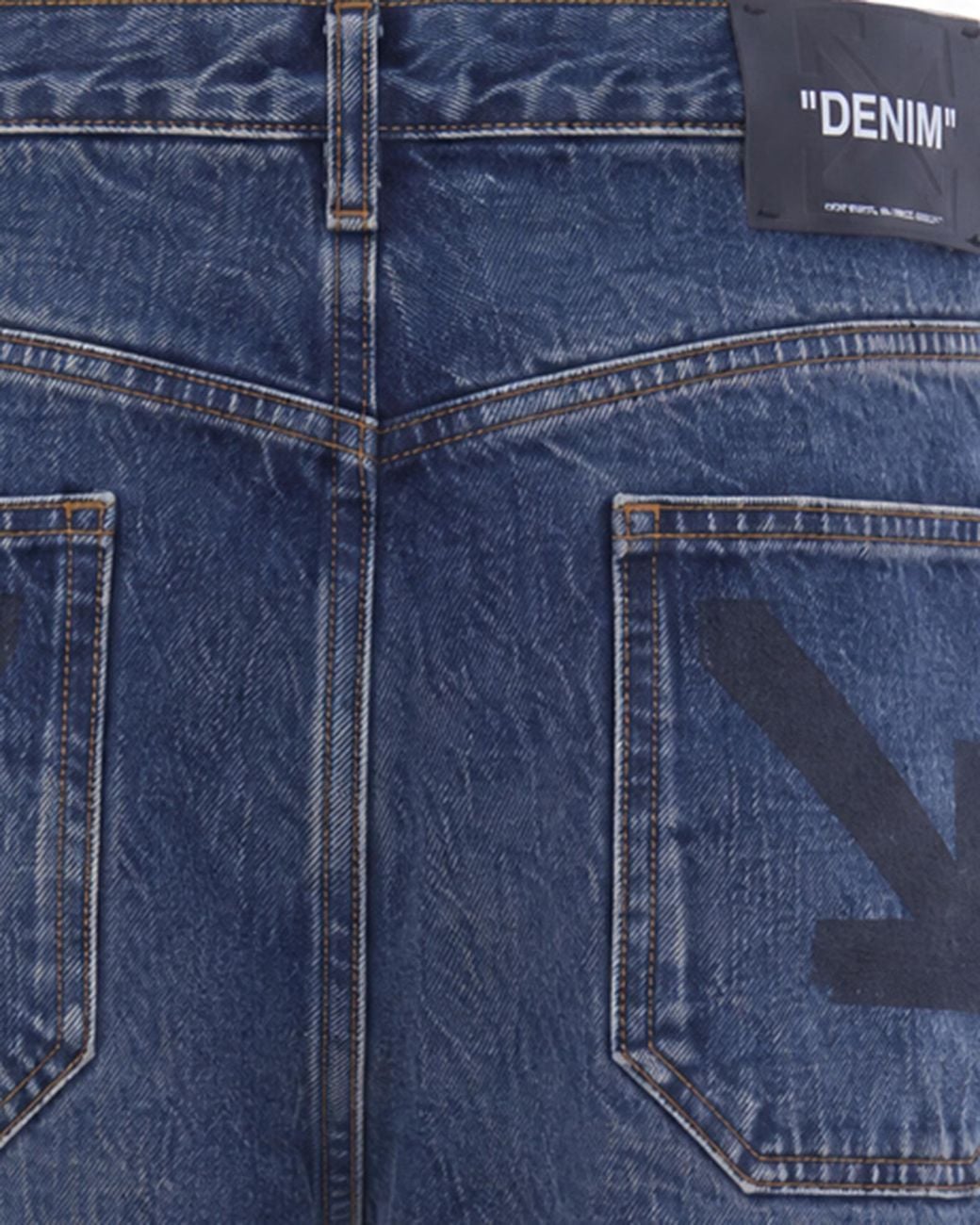 Off-White c/o Virgil Abloh Blue Logo Patch Straight Leg Jeans for men