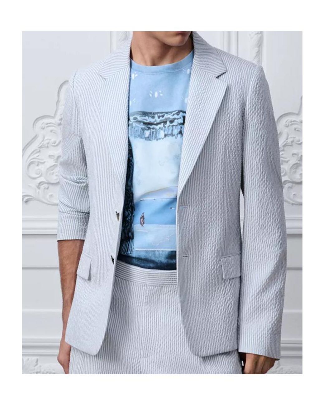 Dior Blue Iviera Single-Breasted Jacket for men