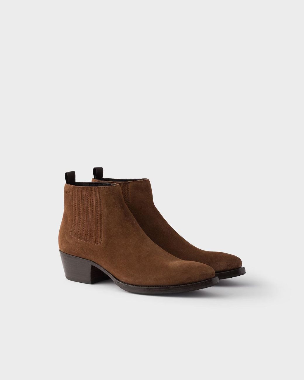 Prada Brown Suede Chelsea Boots for men