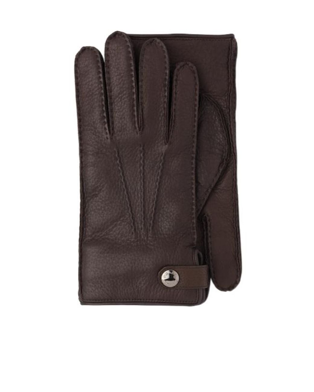 Prada Brown Leather Gloves for men