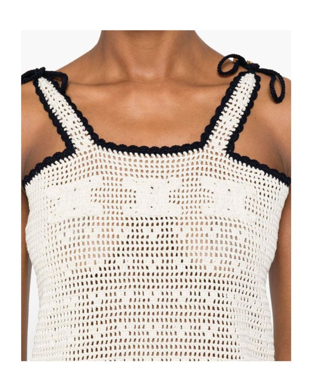 Céline Natural Crochet Short Dress