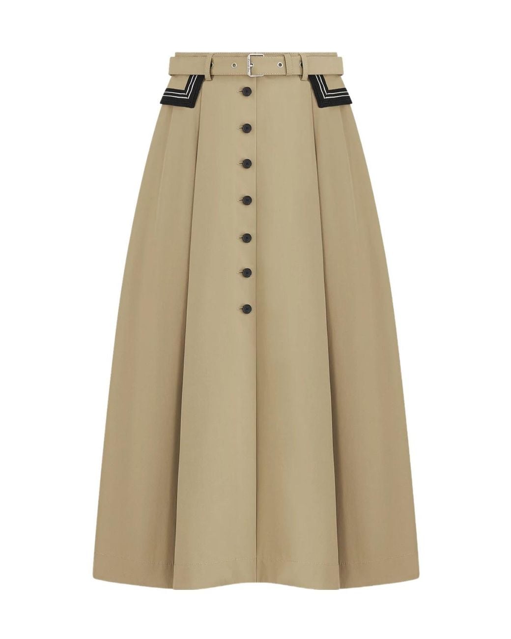 Dior Natural Mid-Length Flared Skirt