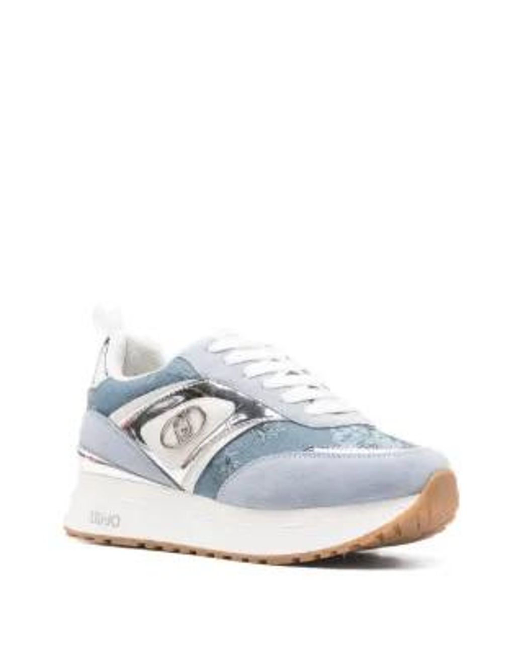 Liu Jo Blue Floral-Print Sneakers