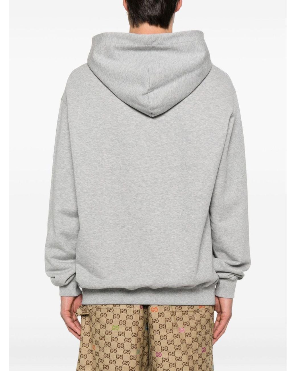 Gucci Gray Printed Cotton Jersey Sweatshirt for men