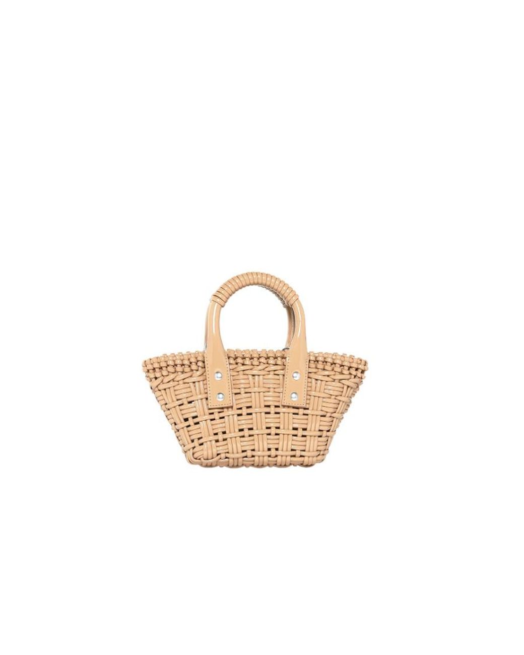 Balenciaga Natural Bistro Ultra-Small Shoulder Strap Basket Bag