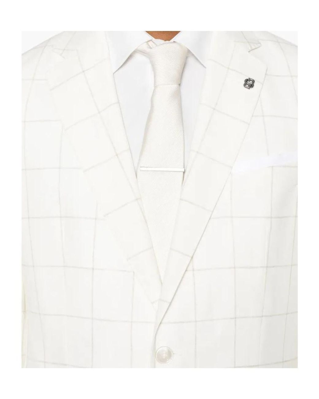 Boss White Checked Blazer for men