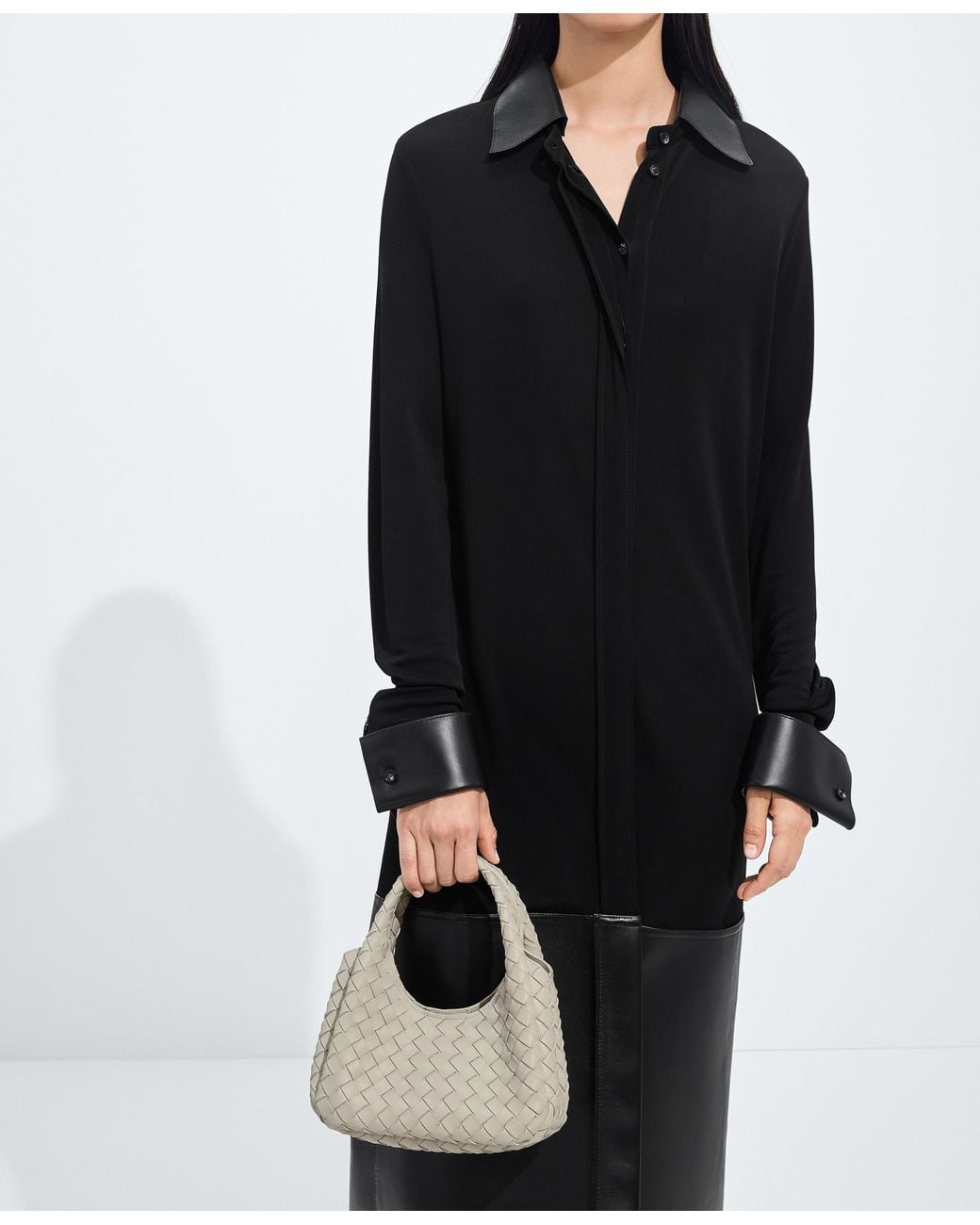 Bottega Veneta Gray Baby Campana Shoulder Bag