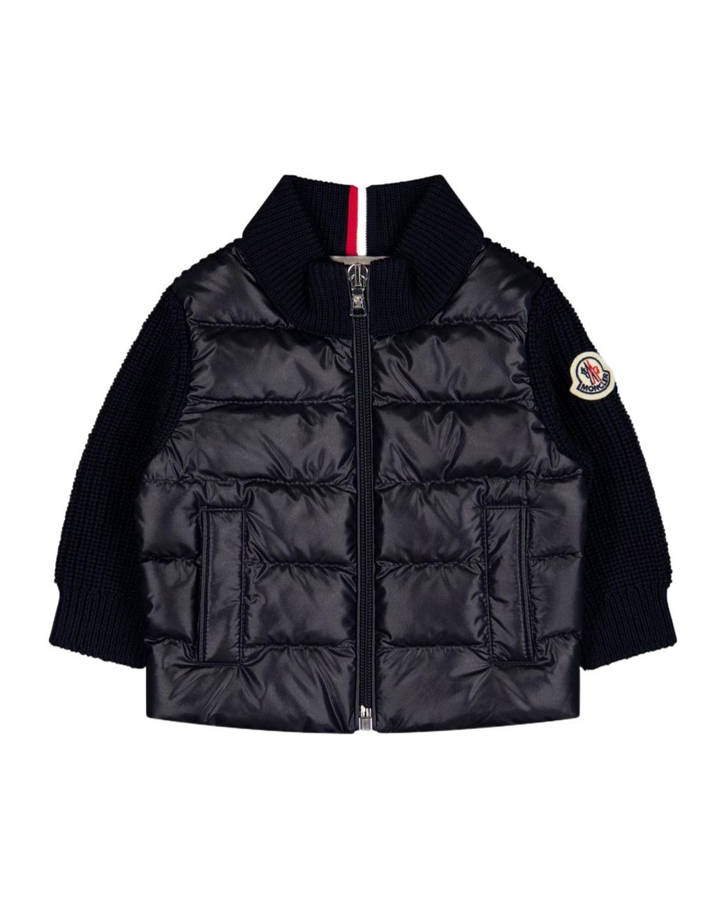 Moncler Blue Logo Patch Quilted Weatherproof Jacket