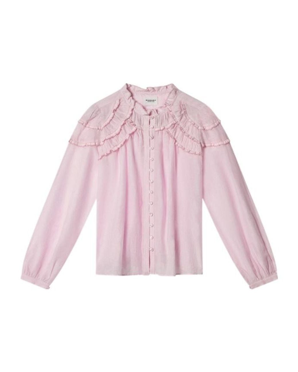 Isabel Marant Pink Isabel Marant Étoile Christa Ruffled Buttoned Blouse