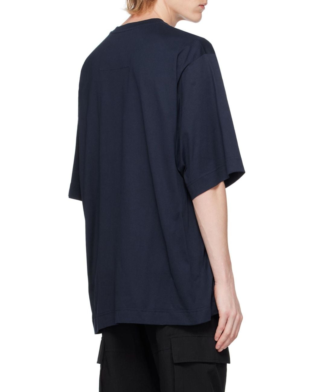 Givenchy Blue 4G Embroidered Crewneck T-Shirt for men