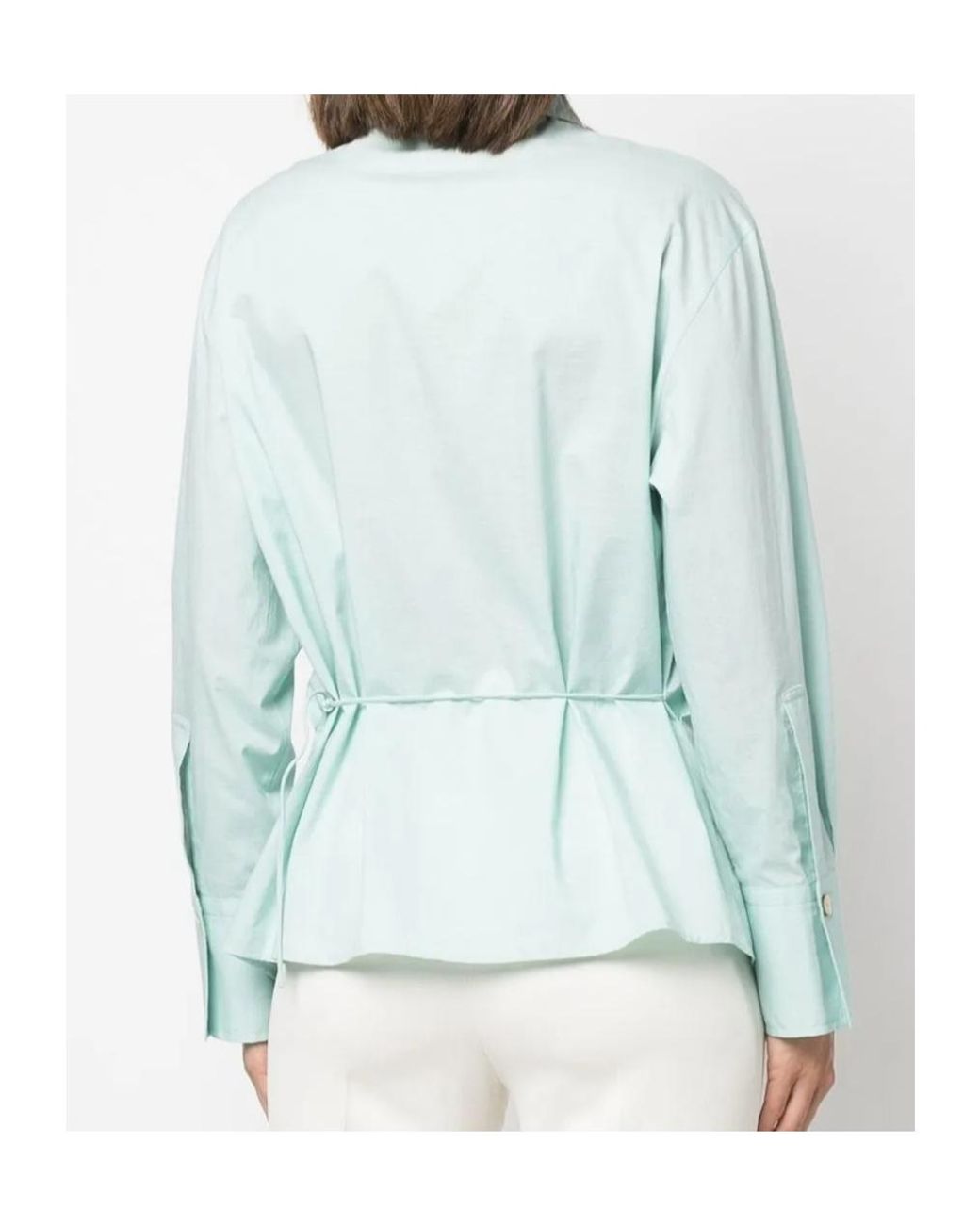 Vince Blue Tie Back Long Sleeved Buttoned Shirt